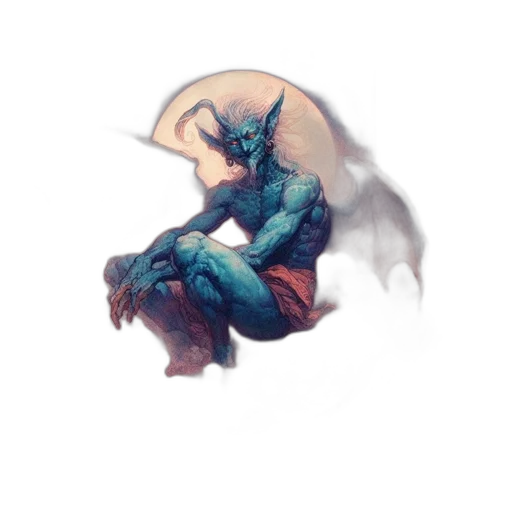 dragon, creature, mask, staff transparent PNG cut-out