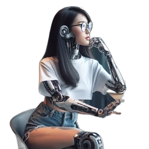 robot, jewelry, face, weapon transparent PNG cut-out