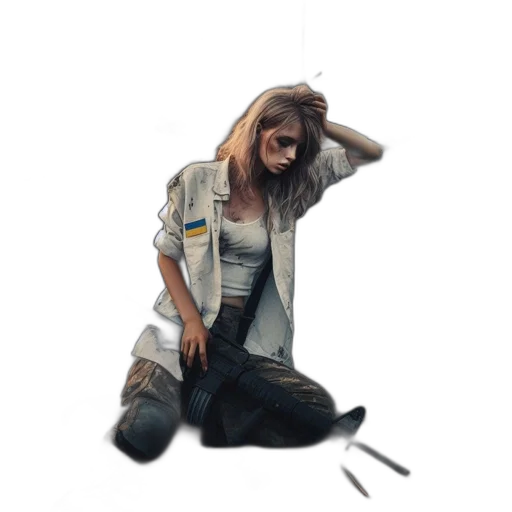 staff, jacket, umbrella, hair transparent PNG cut-out