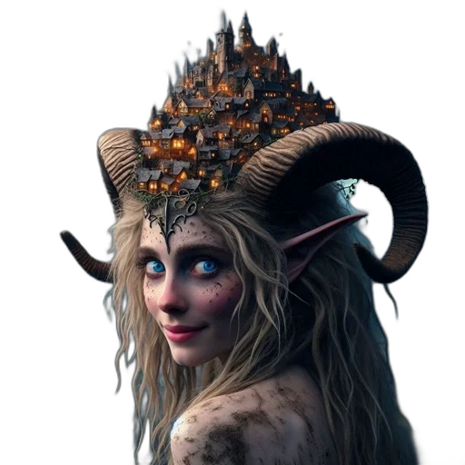 hat, staff, creature, dragon transparent PNG cut-out