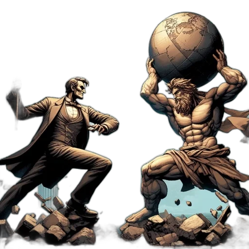 comic book art, concept art, two, figures transparent PNG cut-out