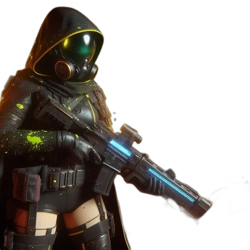 weapon, staff, concept art, cyberpunk transparent PNG cut-out