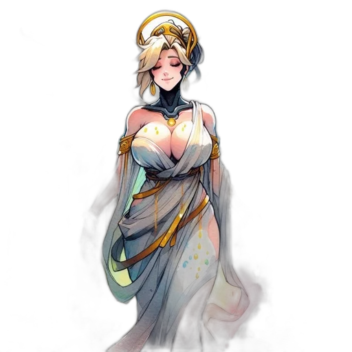 dress, staff, crown, concept art transparent PNG cut-out