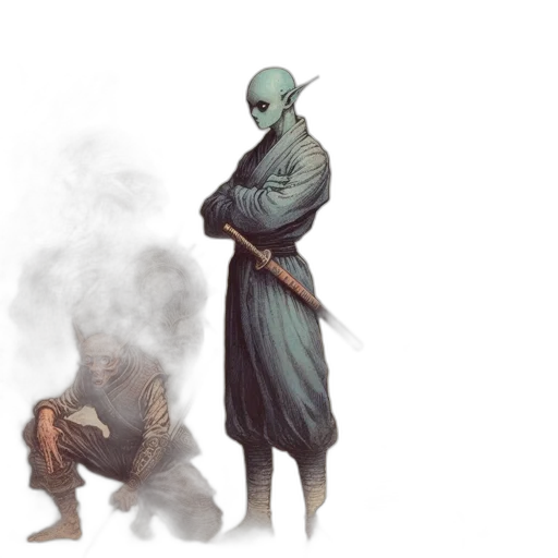 staff, creature, mask, sword transparent PNG cut-out