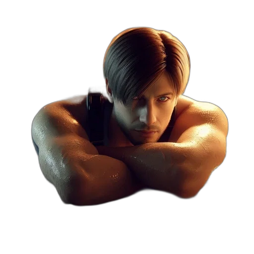 face, hair, creature, weapon transparent PNG cut-out