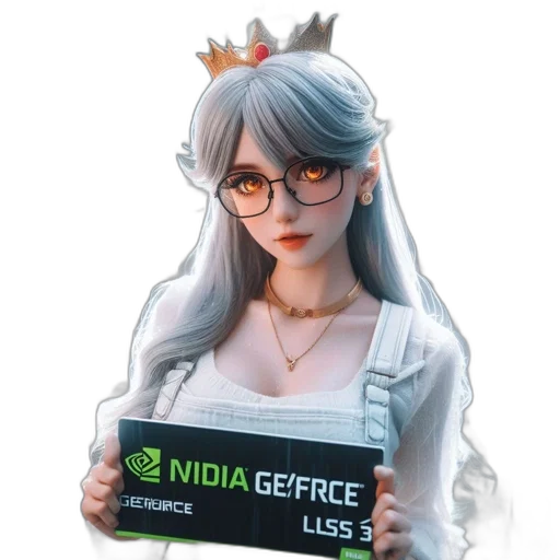 crown, staff, anime, 3d render transparent PNG cut-out