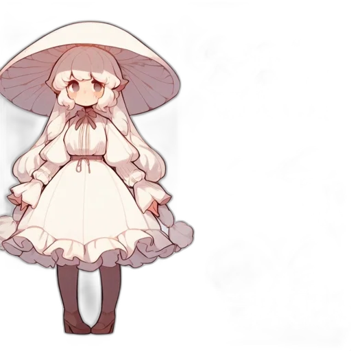 hat, dress, staff, umbrella transparent PNG cut-out