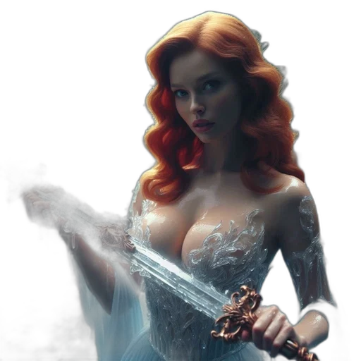 sword, dress, weapon, fantasy art transparent PNG cut-out