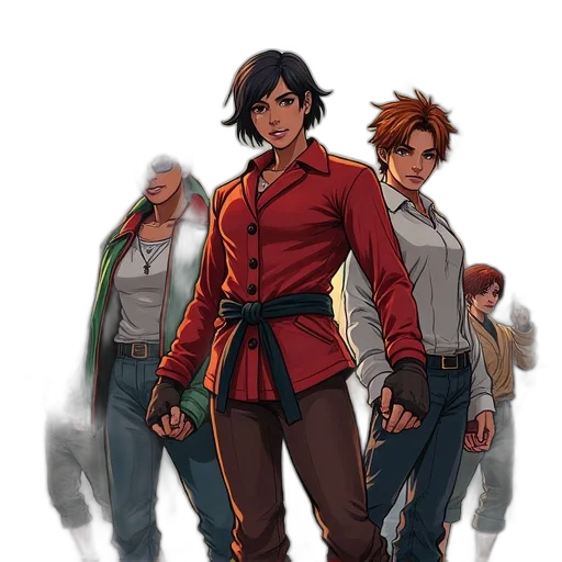 jacket, staff, concept art, comic book art transparent PNG cut-out