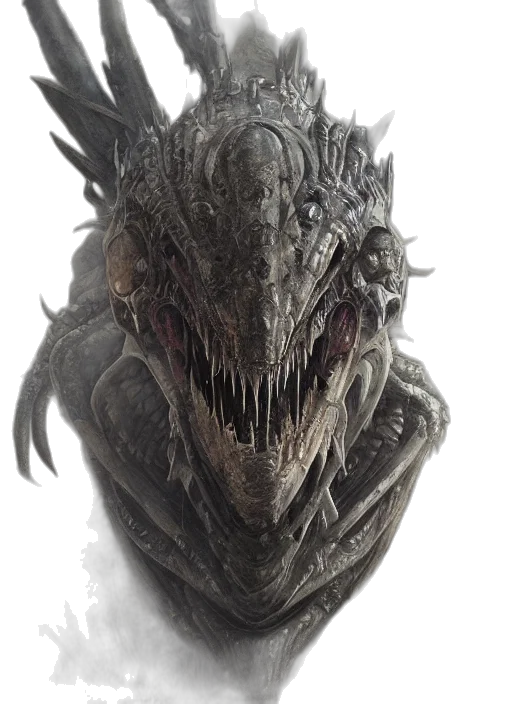 dragon, creature, face, mask transparent PNG cut-out