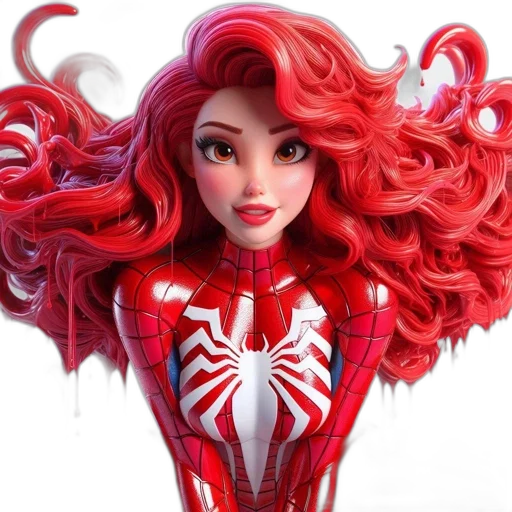 hair, comic book art, 3d render, concept art transparent PNG cut-out