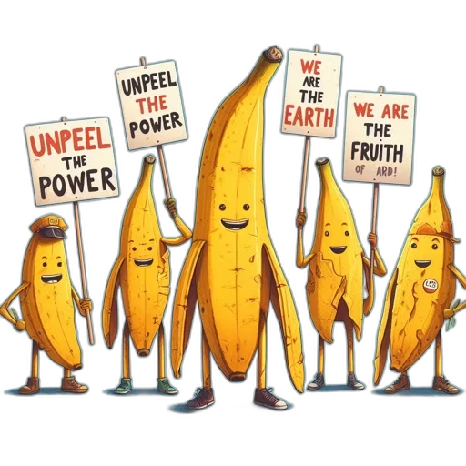 concept art, anthropomorphic, bananas, facial transparent PNG cut-out