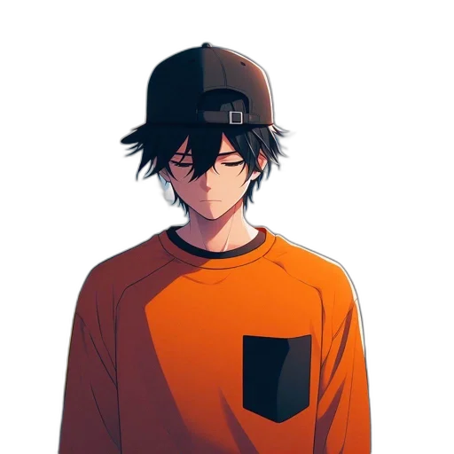 hat, jacket, face, staff transparent PNG cut-out