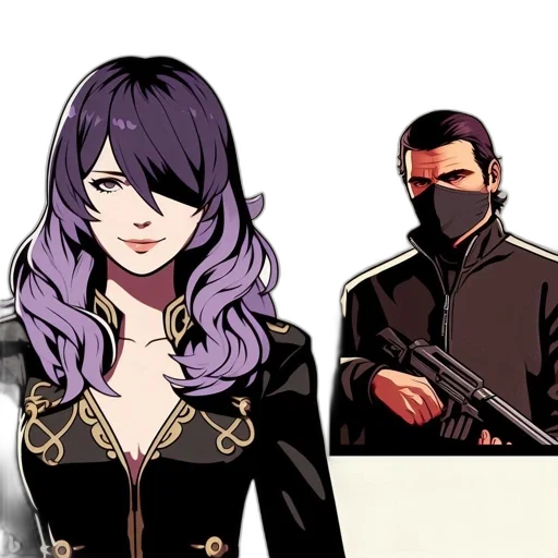comic book art, concept art, cyberpunk, cartoon transparent PNG cut-out