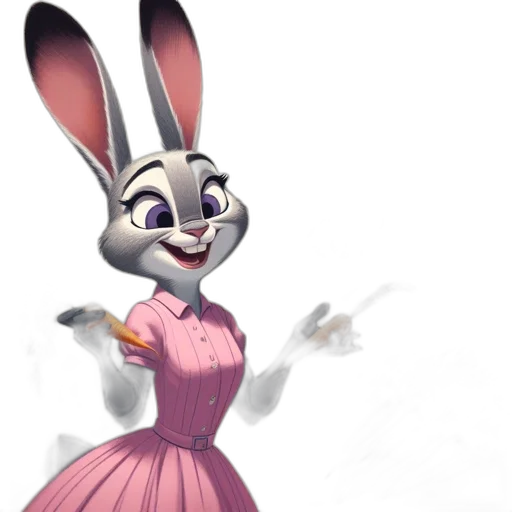 dress, animal, staff, 3d render transparent PNG cut-out