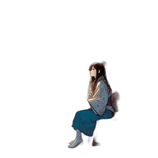 dress, hair, jacket, creature transparent PNG cut-out