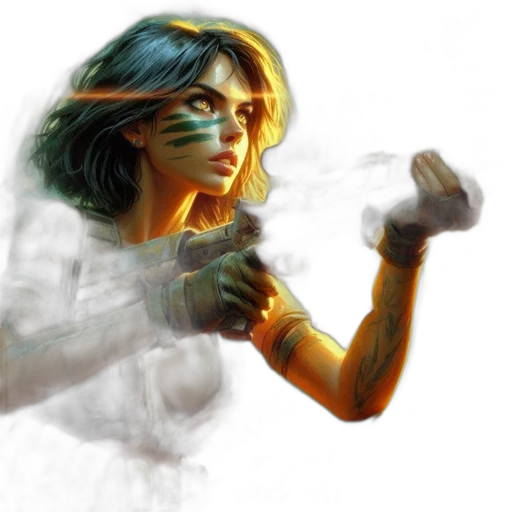 concept art, fantasy art, comic book art, photorealistic transparent PNG cut-out