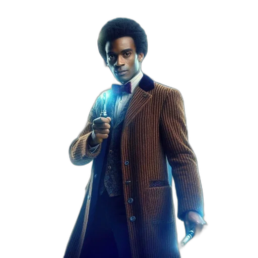 jacket, staff, concept art, comic book art transparent PNG cut-out