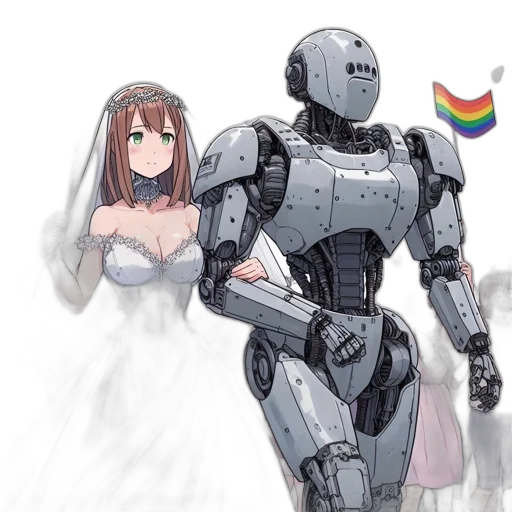 robot, dress, weapon, sword transparent PNG cut-out