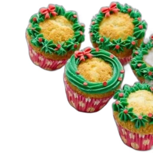 food, delightful, christmas-themed, cupcakes transparent PNG cut-out