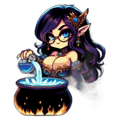 fantasy art, pixel art, concept art, cartoon transparent PNG cut-out