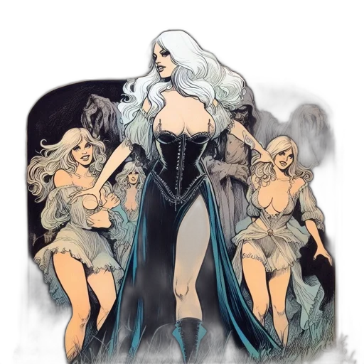 dress, comic book art, concept art, fantasy art transparent PNG cut-out
