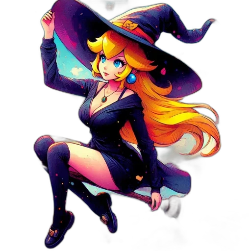 staff, dress, hat, pixel art transparent PNG cut-out