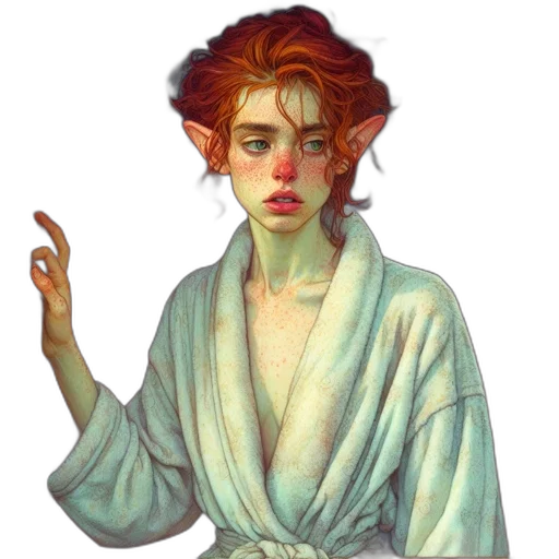 face, staff, dress, creature transparent PNG cut-out