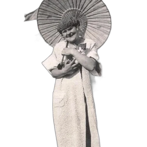 staff, dress, umbrella, hat transparent PNG cut-out