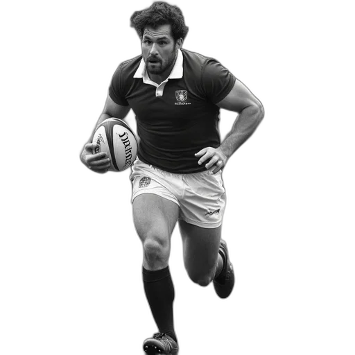 black, white, photograph, rugby transparent PNG cut-out