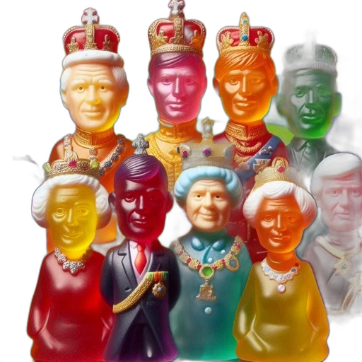 crown, jewelry, colorful, translucent transparent PNG cut-out