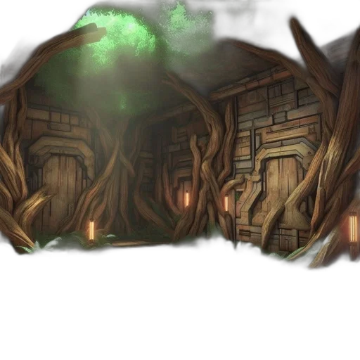building, dragon, tree, furniture transparent PNG cut-out