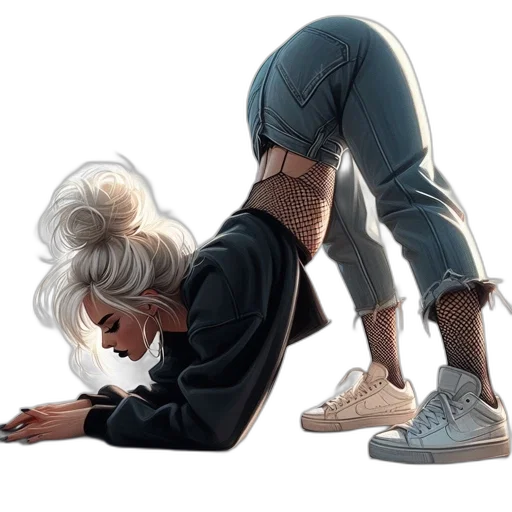 shoes, jacket, creature, hair transparent PNG cut-out