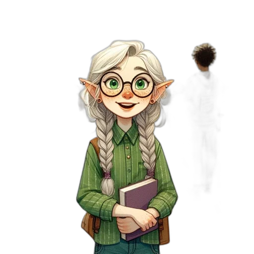 staff, hair, creature, face transparent PNG cut-out
