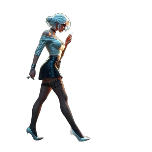 dress, robot, staff, concept art transparent PNG cut-out