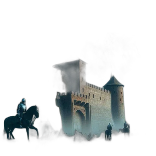 dragon, building, crown, sword transparent PNG cut-out