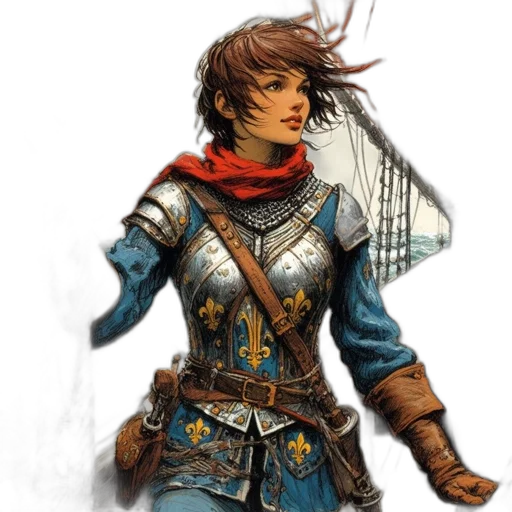 sword, jacket, staff, fantasy art transparent PNG cut-out