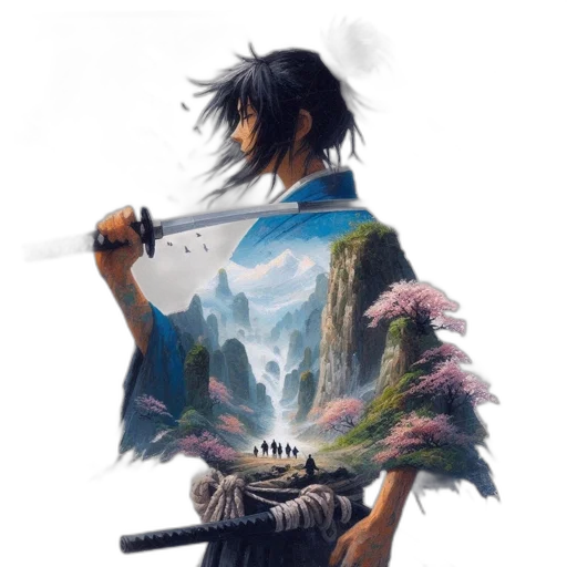 sword, staff, weapon, jacket transparent PNG cut-out