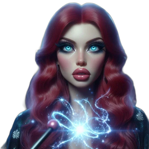 hair, jewelry, fantasy art, 3d render transparent PNG cut-out
