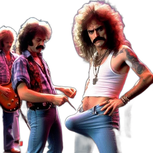 hair, rock, concert, three transparent PNG cut-out