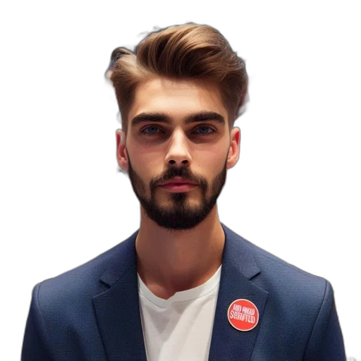 face, staff, jacket, hair transparent PNG cut-out