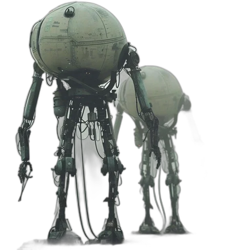 robot, concept art, 3d render, cyberpunk transparent PNG cut-out