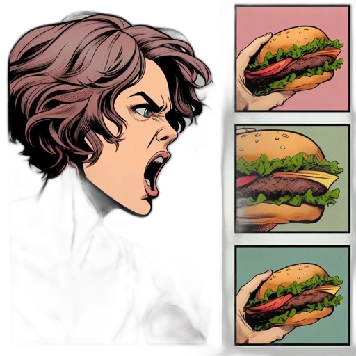 food, comic book art, concept art, photorealistic transparent PNG cut-out