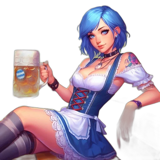 dress, bottle, robot, fantasy art transparent PNG cut-out