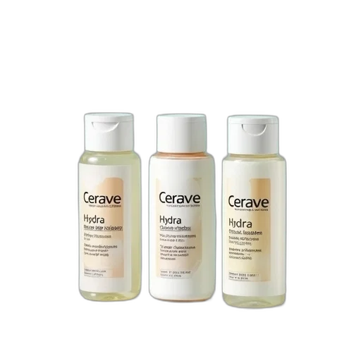 three, bottles, cerave, hydra transparent PNG cut-out