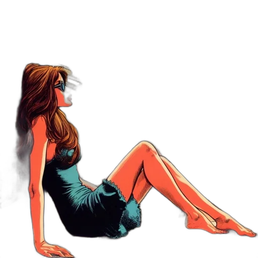 dress, concept art, cartoon, comic book art transparent PNG cut-out