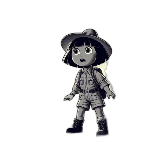 hat, jacket, staff, weapon transparent PNG cut-out