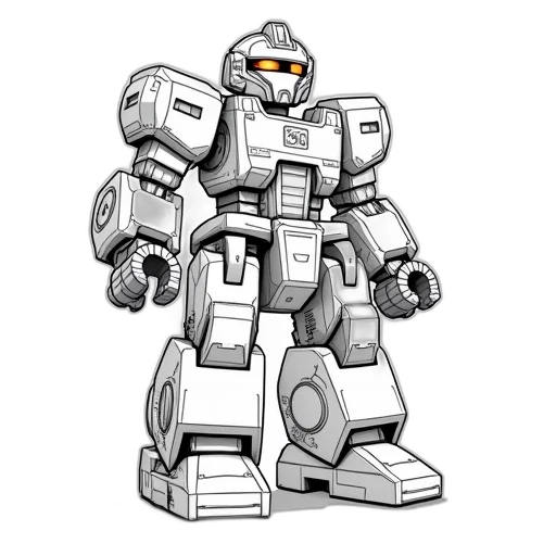 robot, concept art, pixel art, 3d render transparent PNG cut-out