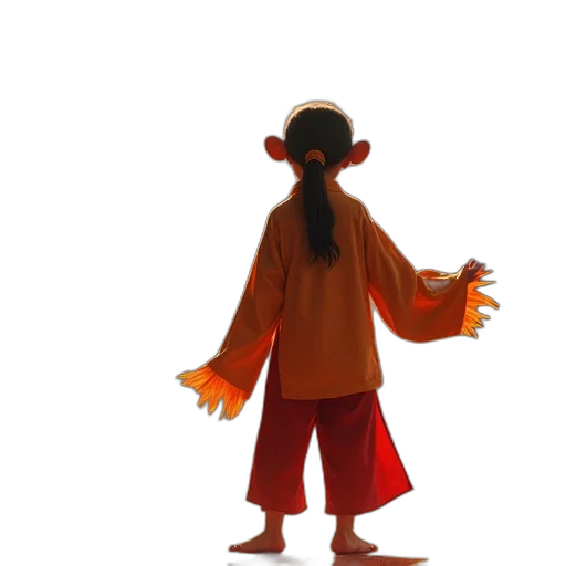 jacket, hat, staff, creature transparent PNG cut-out