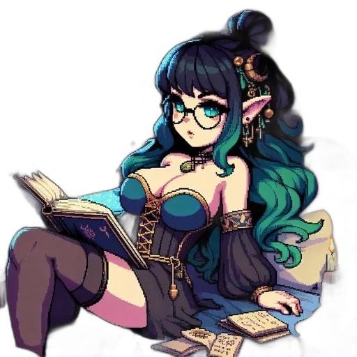 staff, fantasy art, pixel art, anime transparent PNG cut-out